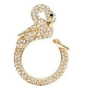 Kate Spade Take the Cake Pave Crystal Swan Ring